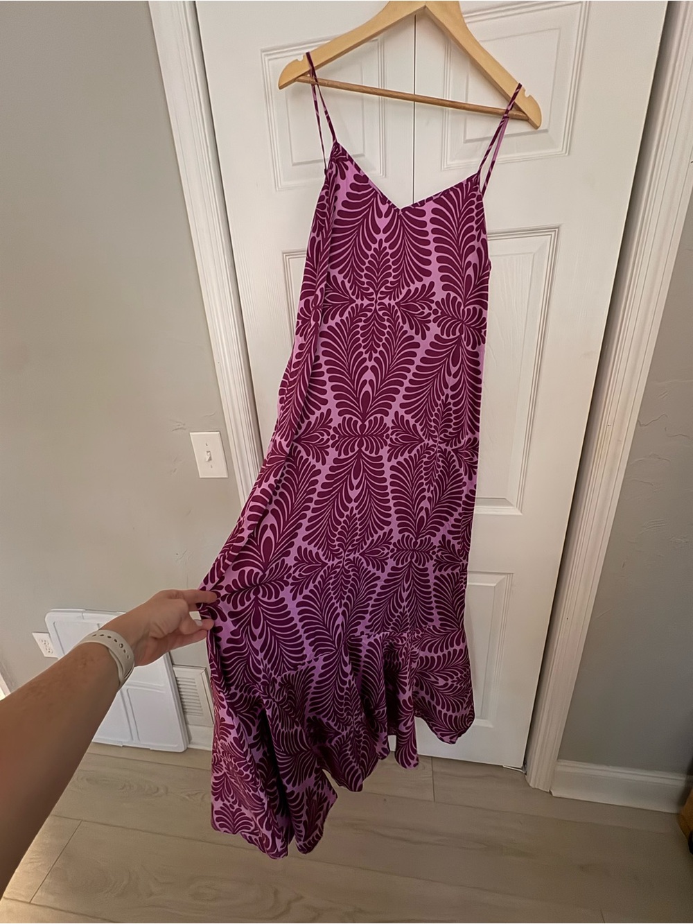 VENUS Plum and Lavender Printed Slip Dress